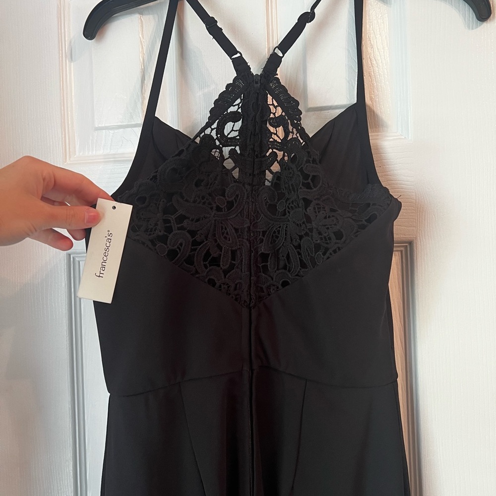 NWT — Francesca’s pant jumper with lace on the back